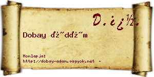 Dobay Ádám névjegykártya